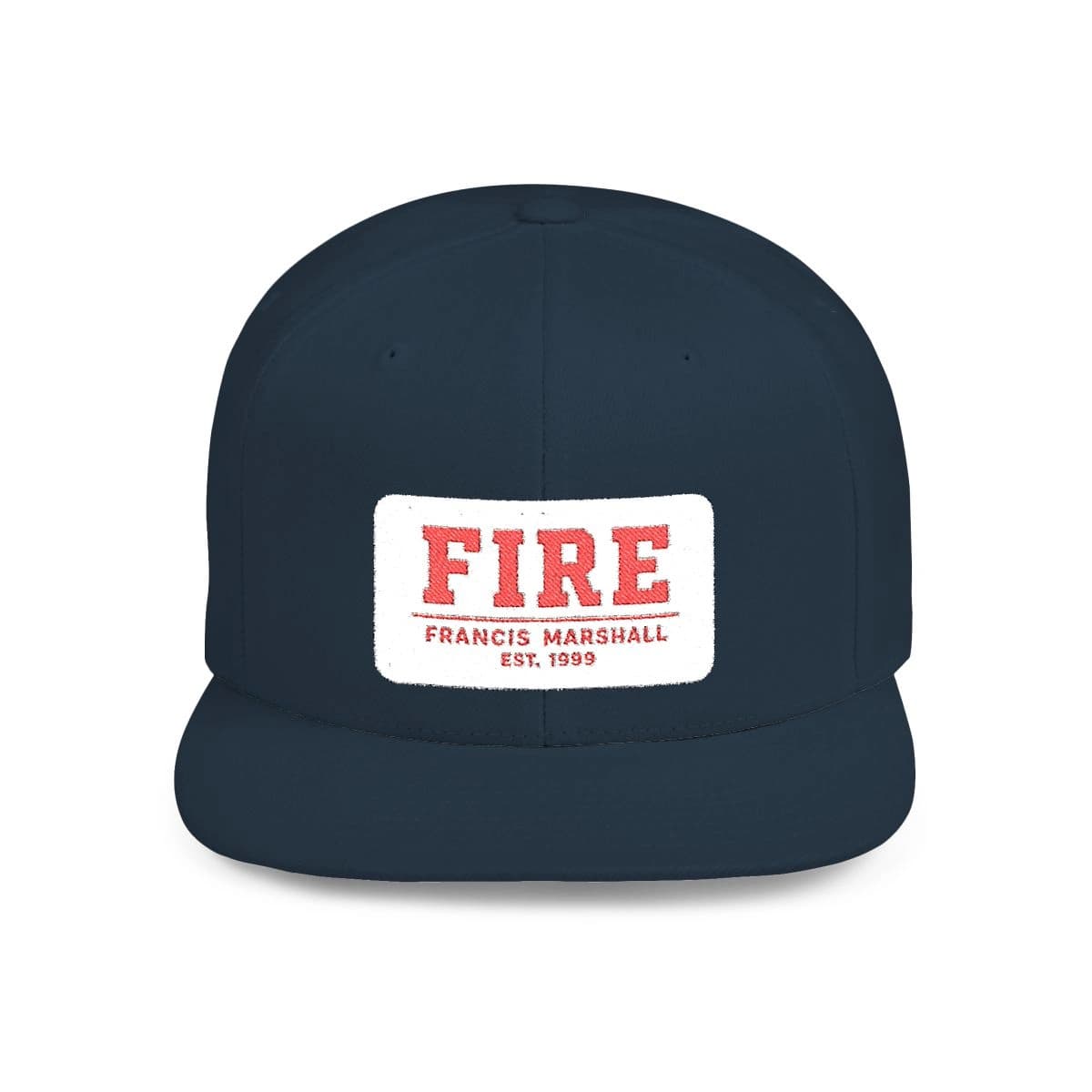 Francis Marshall Heritage Patch Hat in navy, front view