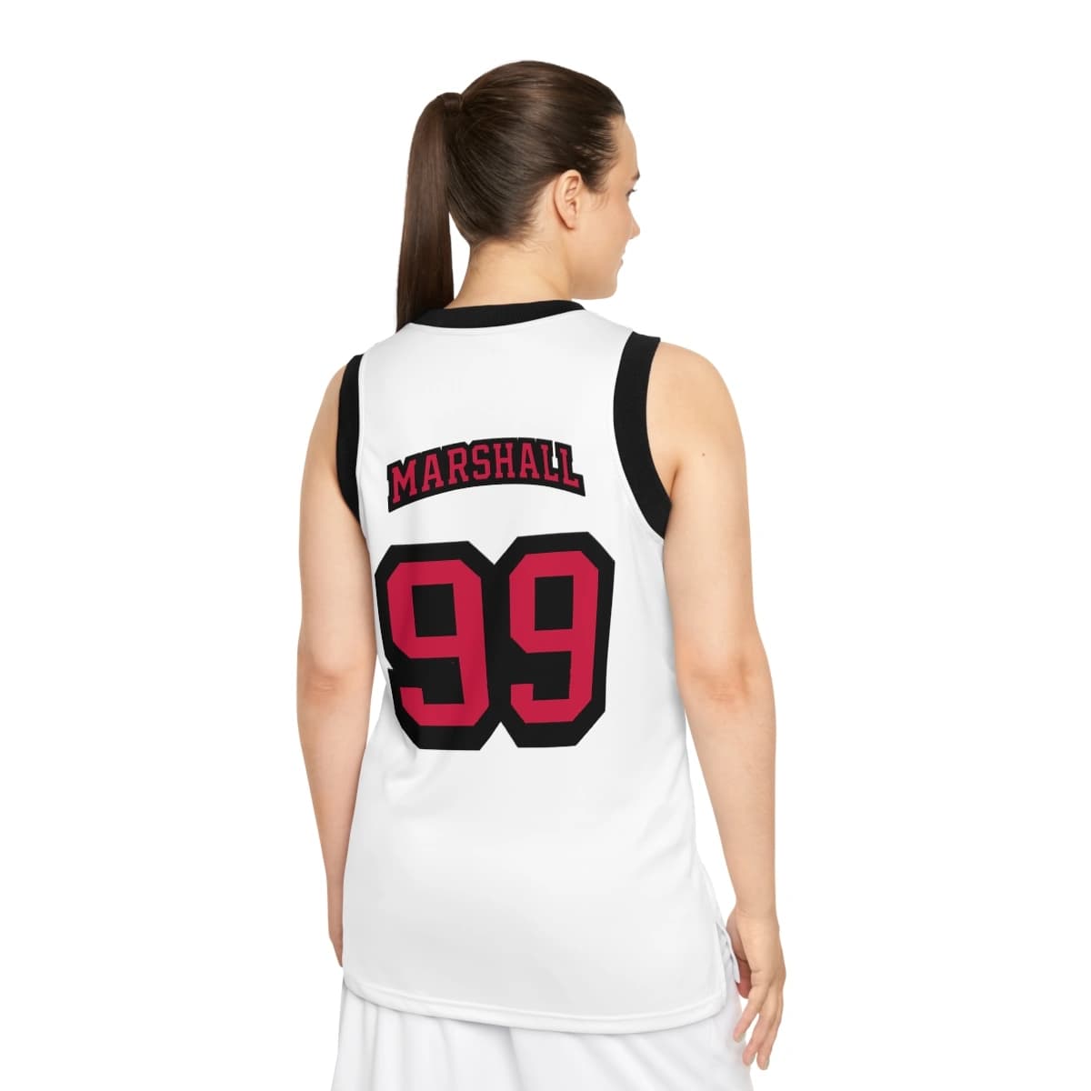 Francis Marshall Heritage Jersey in white, worn back view